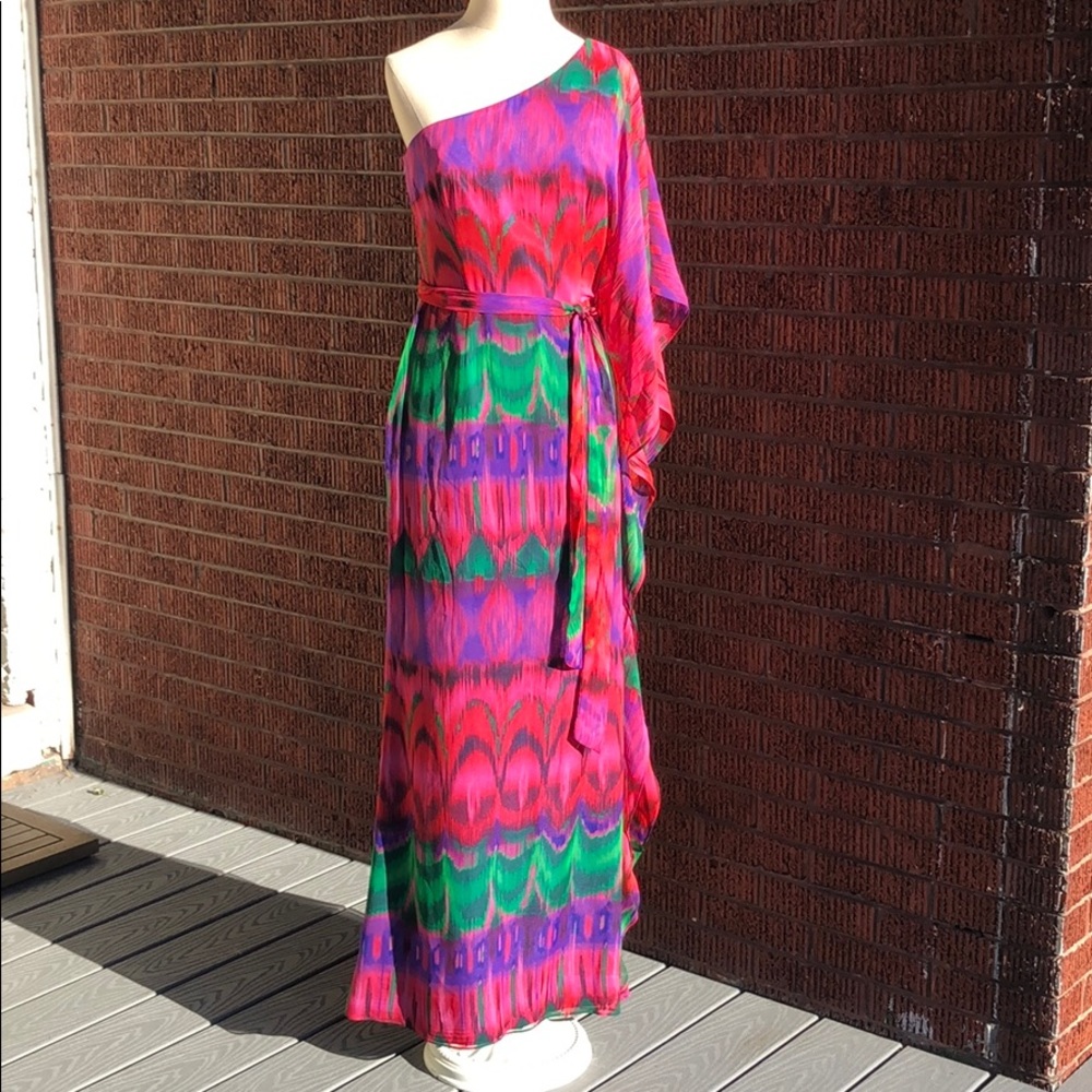 NWT Trina Turk one-shoulder ikat maxi dress - sz 4